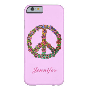 Flower Peace Sign Symbol Personalized Barely There iPhone 6 Case