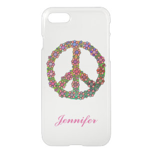 Flower Peace Sign Symbol Personalized iPhone SE/8/7 Case
