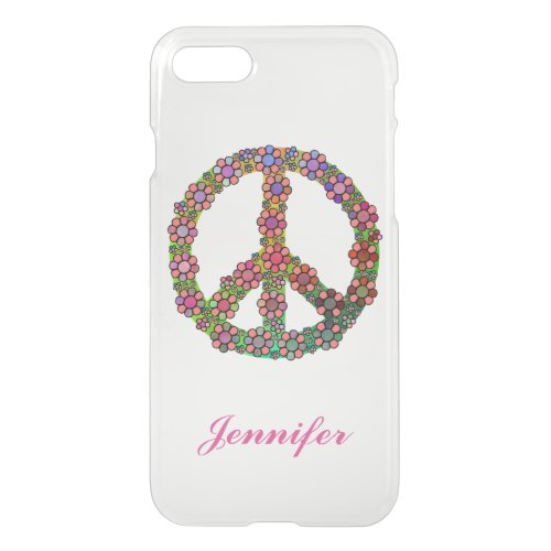 Flower Peace Sign Symbol Personalized iPhone SE87 Case