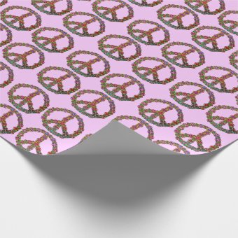 Flower Peace Sign Symbol Wrapping Paper | Zazzle