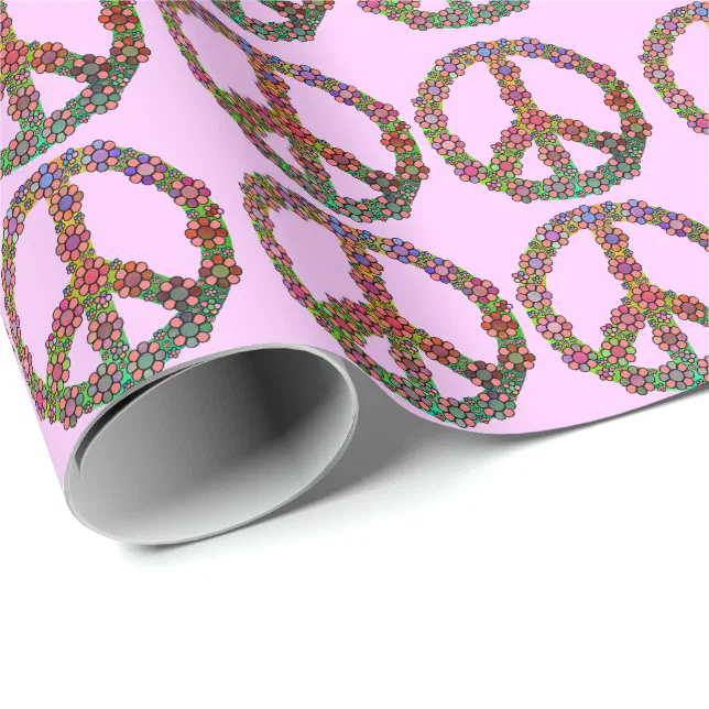 Flower Peace Sign Symbol Wrapping Paper | Zazzle