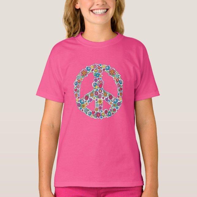 Flower Peace Sign T-Shirt (Front)