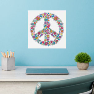 Flower Peace Sign Wall Decal