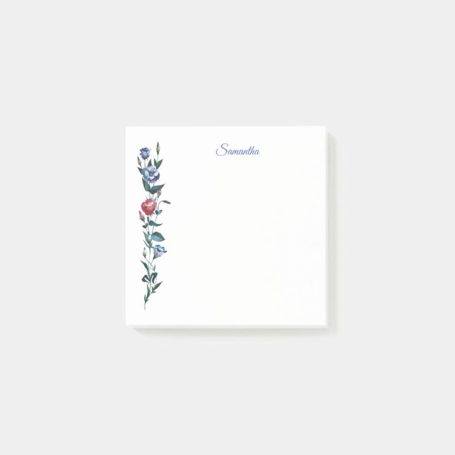 Flower Personalized Post it Notes (Front)
