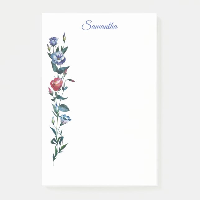 Flower Personalized Post it Notes (Front)