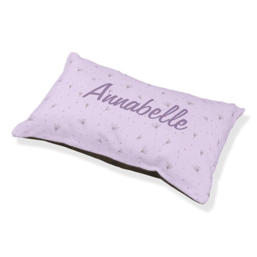 Flower Pet Bed Personalized Name Purple