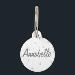Flower Pet ID Tag Personalized Name<br><div class="desc">Personalized name purple flower pet ID tag.</div>