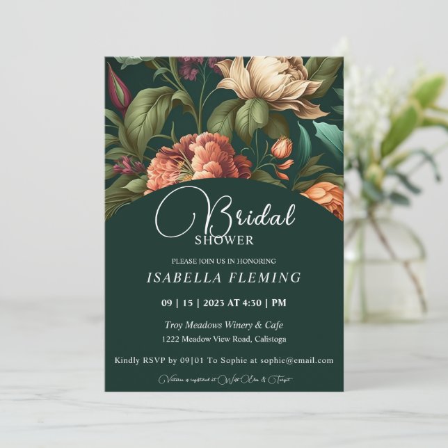 Flower Petals Bridal Shower Invitation (Standing Front)