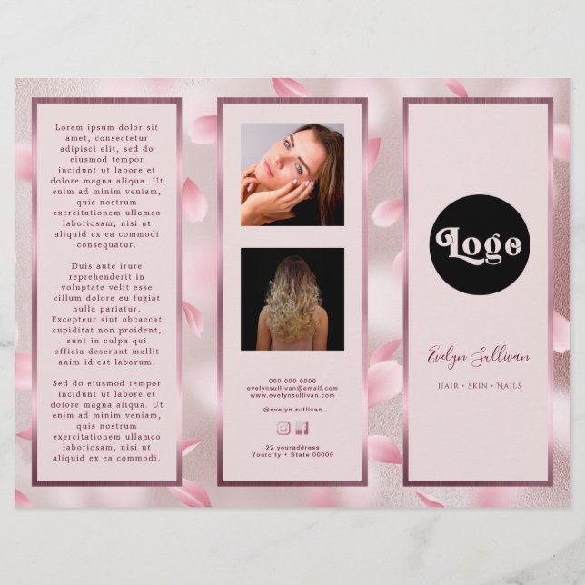 Flower Petals Faux Foil Brochure (Front)