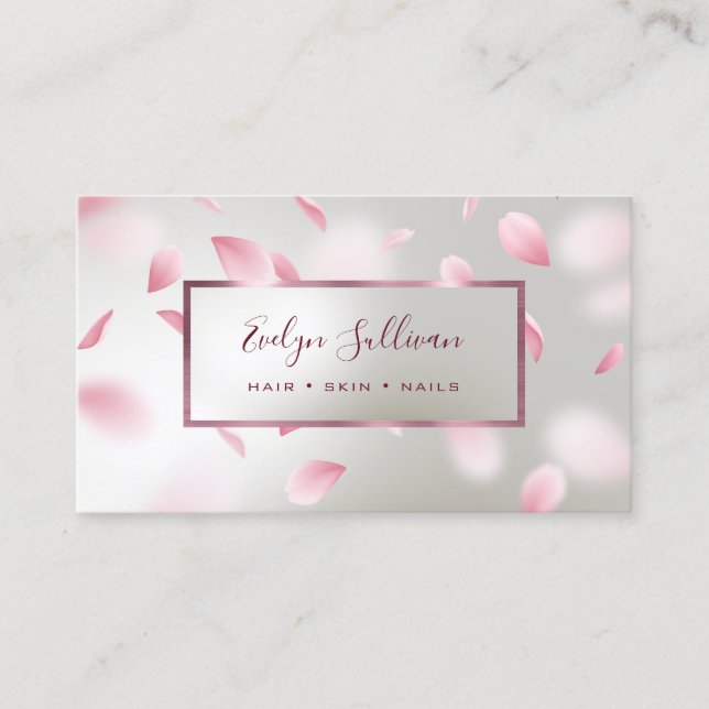 Flower Petals Faux Foil business card (Front)