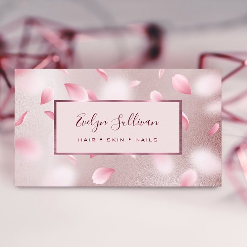 Flower Petals Faux Foil business card