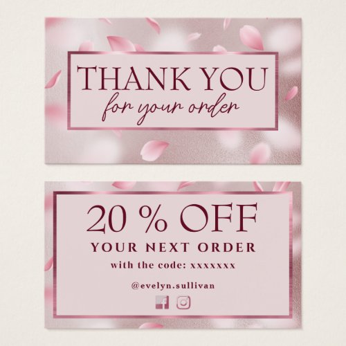 Flower Petals Faux Foil Discount Card