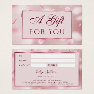Flower Petals Faux Foil Gift Card