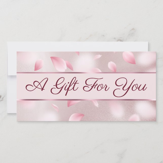Flower Petals Faux Foil Gift Certificate (Front)