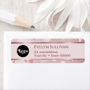 Flower petals faux foil logo return address label