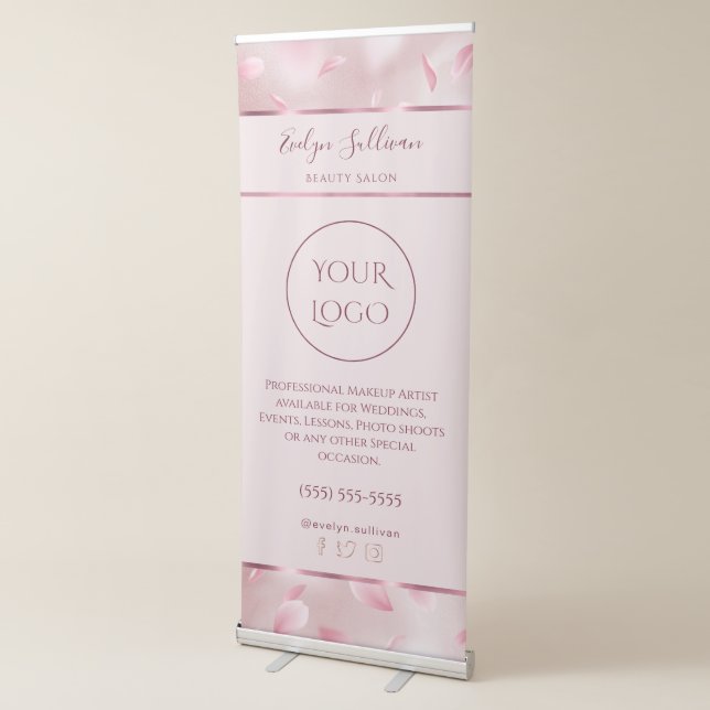 Flower Petals Faux Foil Retractable Banner (3/4)