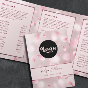 Flower Petals Faux Foil Trifold Brochure