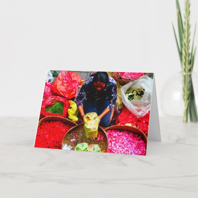 Flower Petals for Offering, Bali Card (Front)