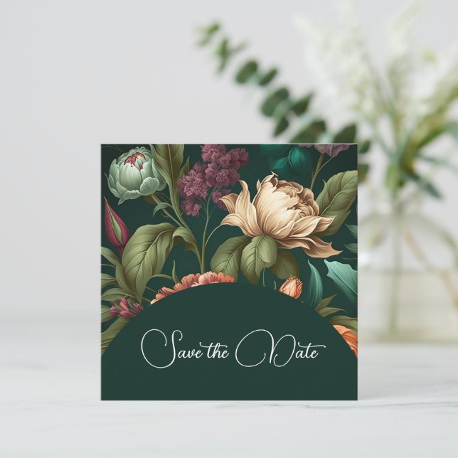 Flower Petals Save The Date (Standing Front)