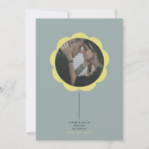Flower Photo Frame Save the Date card