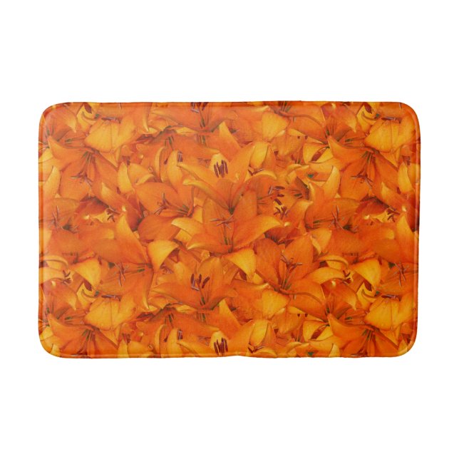 Flower Photo Orange Garden Lilies Bathroom Mat (Front)