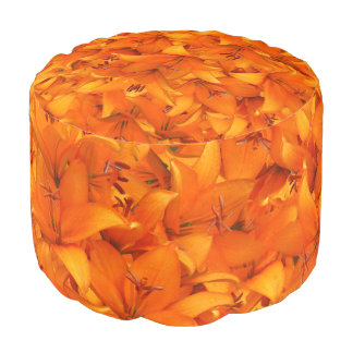 Flower Photo Orange Garden Lilies Pouf