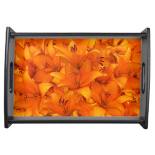 Flower Photo Orange Garden Lilies Serving Tray