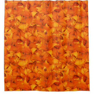 Flower Photo Orange Garden Lilies Shower Curtain