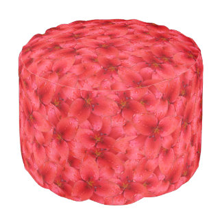 Flower Photo Red Garden Lilies Pouf