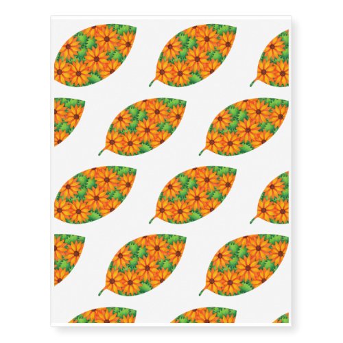 Flower picture - Persimmon color flower Temporary Tattoos