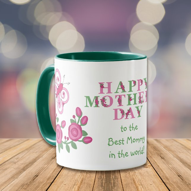 Flower Pink Butterfly Best Mommy Mug (Creator Uploaded)