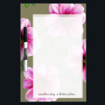 Flower Pink Dahlia any Text on any Color Dry-Erase Board<br><div class="desc">Group of pink Dahlia flowers on drawn net of small green foliage. A semi-transparent rectangle fades the image, making it easier to write your notes on the board. Note: If you want the writable area to be more transparent, please look for the other version! This plant grows in my lovely...</div>