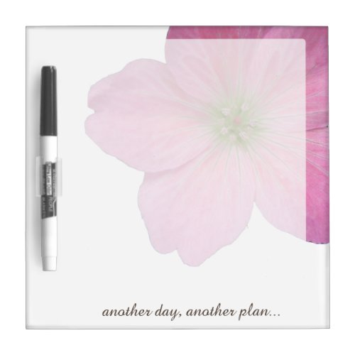 Flower Pink Geranium any Text on any Color Dry_Erase Board