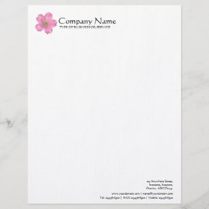 Flower - Pink Geranium Letterhead