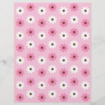 Flower Pink White Baby Scrapbook Paper