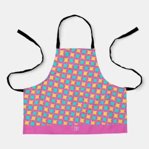 Flower Pink Yellow Minimal Pattern Apron