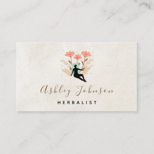 Flower Plants & Cosmic Girl Herbalist Modern Cool Business Card