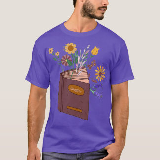 Flower Plants Growing From Books Story Comes to Li T-Shirt