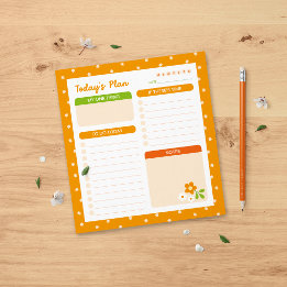 Flower Polka Dots Daily Planner Notepad