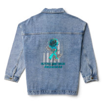 Flower Polycystic Kidney Disease Ribbon   Denim Jacket