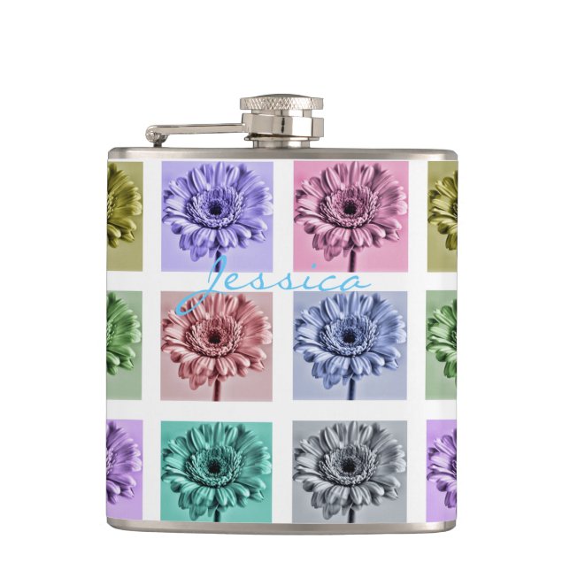 Flower Pop Art Flask (Front)