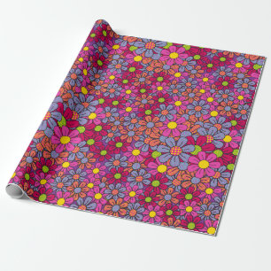 Flower Pop! Number 3 Gift Wrapping Paper