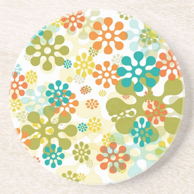 Flower Pop Sandstone Coaster (Front)