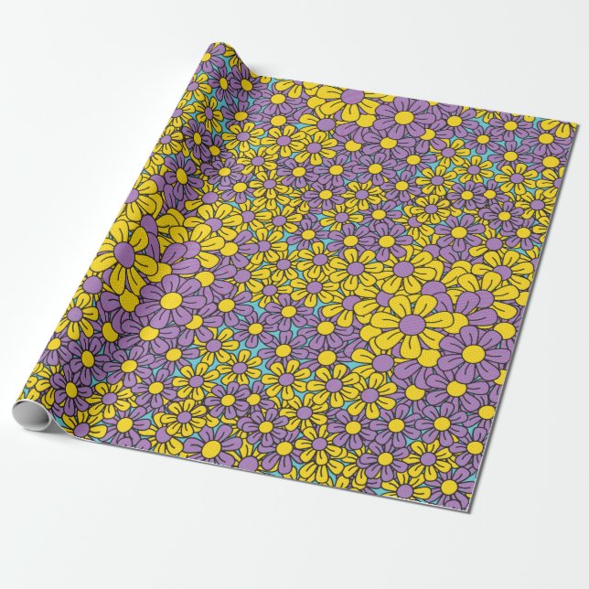 Flower Pop Wrapping Paper (Unrolled)