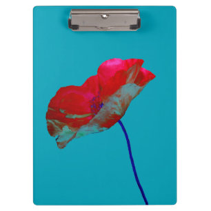 Flower poppy floral design clipboard