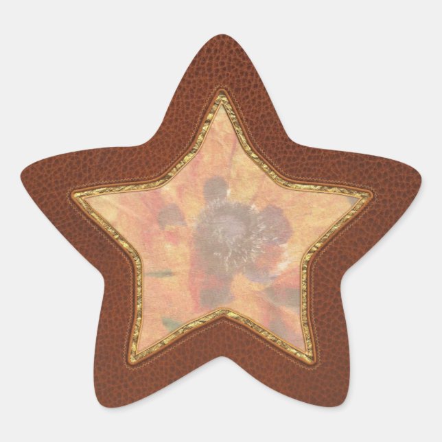 Flower - Poppy - Orange Poppies Star Sticker (Front)