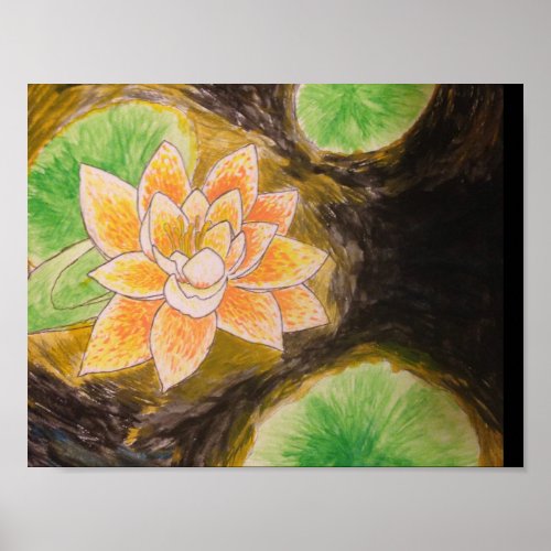 Flower Poster  Lotus  Water Lily Pads 
