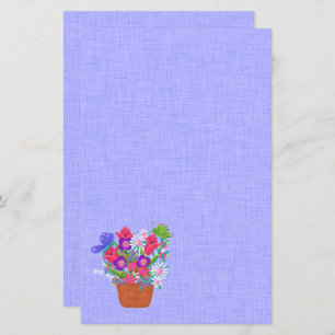 Flower Pot and Butterflies Beautiful