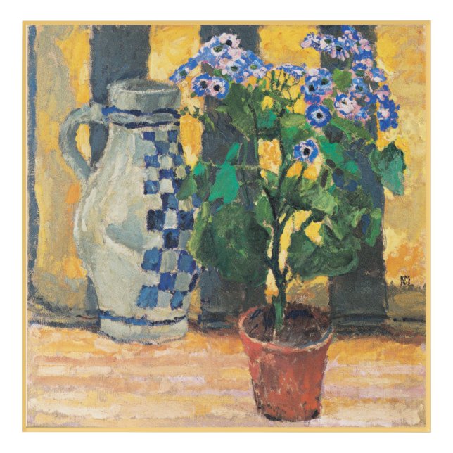 Flower Pot and Ceramic Jug, still life painting, Acrylic Print (Front)