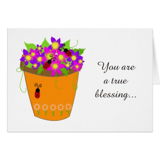 Flower Pot Blessing Cards (Front Horizontal)